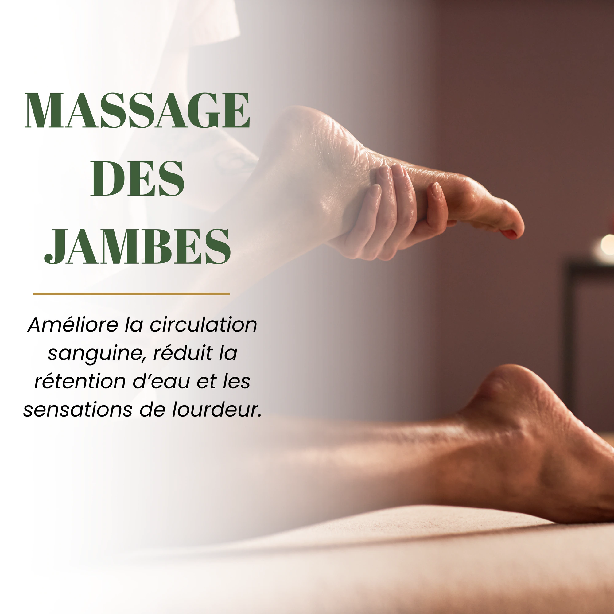 Massage des jambes RoyalLotus à domicile — améliore la circulation sanguine et réduit les sensations de lourdeur